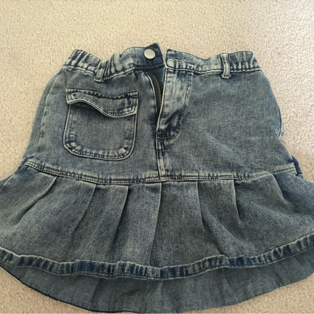 Denim Ruffle Skirt